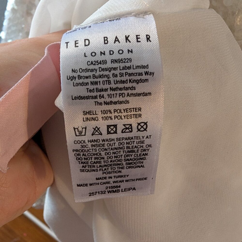 Ted Baker Ivory Leipa Sequin Sweatshirt Sz 4 - Picture 7 of 9